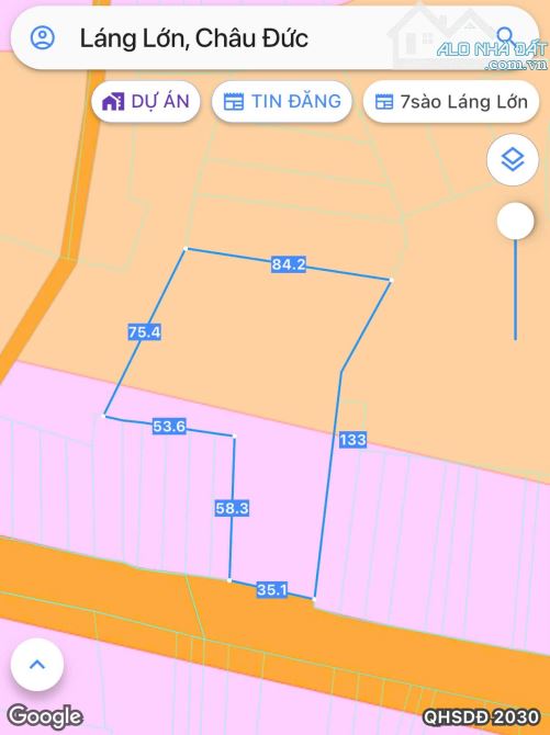 Bán khoảng 8 sào 3 (8308m2) đất Láng Lớn, huyện Châu Đức, BRVT.