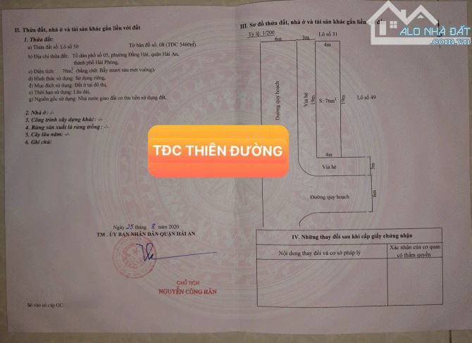 Đất lô góc 76m tái định cư thiên đường , vòng xuyến lê hồng phong