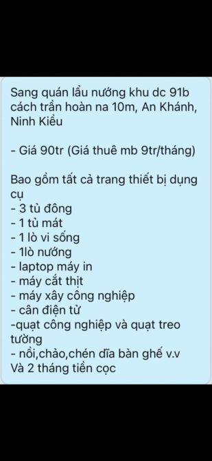 SANG QUÁN ngay GÓC - KDC 91B, MB thuê chỉ 9triệu/tháng - 1