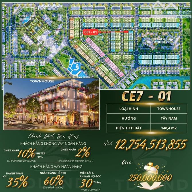 Căn góc 3 mặt tiền phân khu trung tâm Central Plaza Eco Central Park, giá cực đẹp - 1