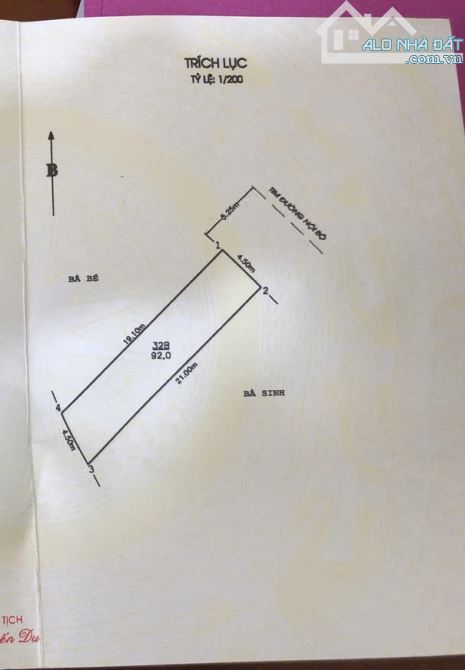 Bán lô đất phố Đoàn Kết khu Quán Nam - Kênh Dương . DT 92m - Mt 4,5m giá 60 tr/m - 1