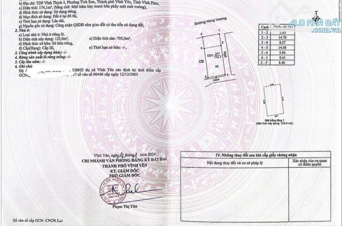 Bán nhà mặt phố Hùng Vương, 100 triệu, 171 m2, 5 tầng, Vĩnh Yên, Vĩnh Phúc - 1