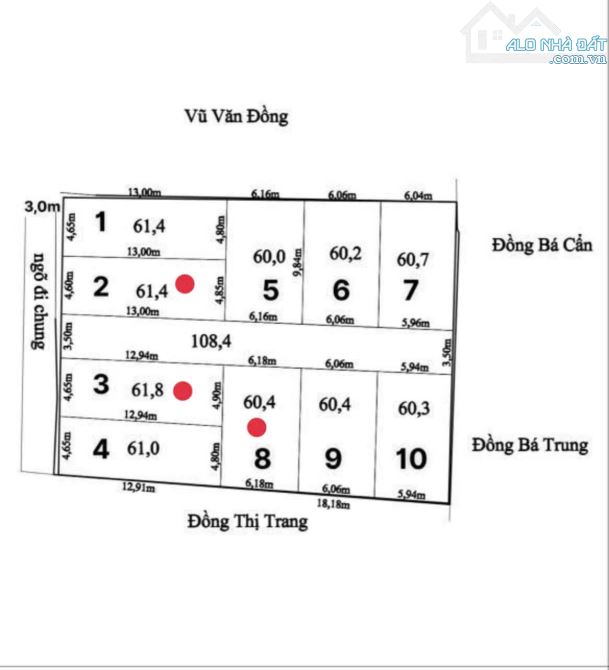 Bán lô đất 61m Tràng Duệ, Lê Lợi  giá chỉ hơn giá chỉ 1,x tỷ - 2