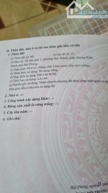 Lô đất hiếm 99m2 ngang 5,5m tại Hải Thành 1,đường thông 10m ,gần trường ,chợ,dân cư đông. - 3