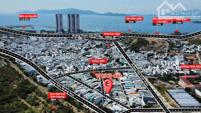 Bán đất đường số 1, Hòn Xện, Phường Vĩnh Hoà, Nha Trang 62,3m2 ( đường 7m ) giá 2 tỷ 400 t