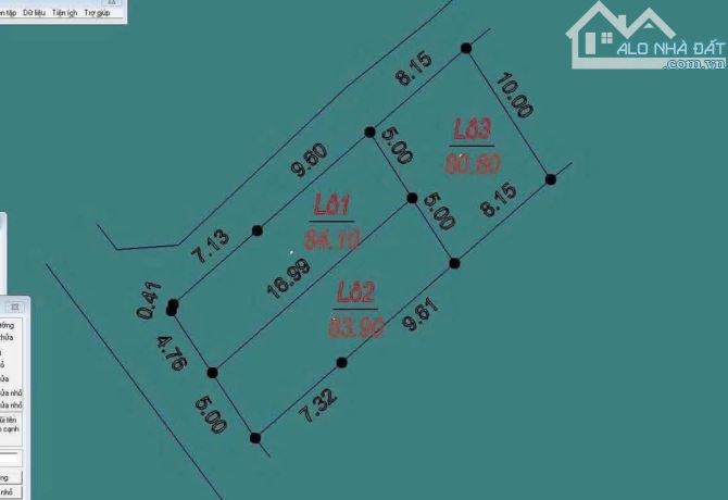 ÀNG FO BÌA LÀNG RỘNG 9M: BẮC THƯỢNG - QUANG TIẾN - SÓC SƠNL1 = 84,10m L2 = 83,90mL3 = 80,6