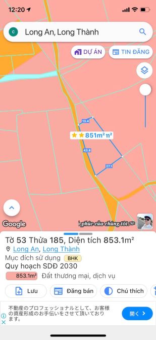 Chủ cần bán 853 m2 thương mai dịch vụ giá mềm