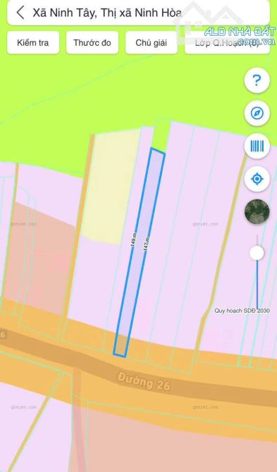 Lô đất 1.750m2 - Mặt tiền QL 26, TX Ninh Hòa - tỉnh Khánh Hòa. Chỉ 2tỷ - 1