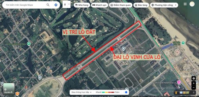 ĐẤT VÀNG NGAY ĐẠI LỘ 72M VINH - CỬA LÒ. CÁCH BIỂN HƠN 100M - GIÁ 50 TRIỆU/M2 - 1