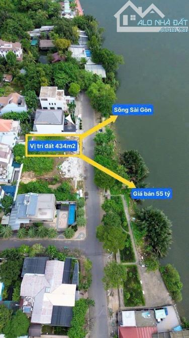 ĐẤT 435M2, 15X29M VIEW SÔNG, NGAY BẾN DU THUYỀN KHU BIỆT THỰ HIỆP BÌNH CHÁNH, GIÁ 55 TỶ - 1