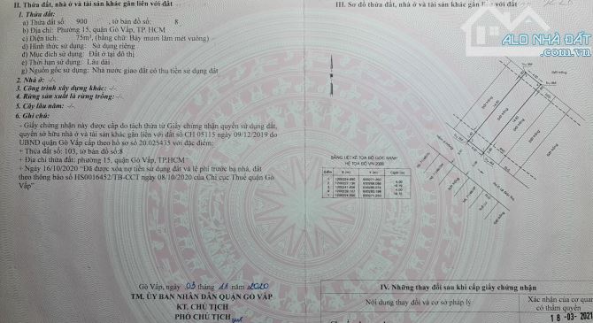 Bán đất khu phân lô Lê Đức Thọ P15, dt 4x19m. hẻm xe tải. Giá 5ti8. - 2