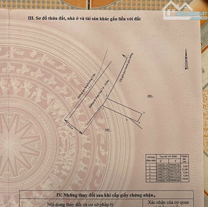 Lô đất đường 13m gia ban 2 ty250 tr  Diện tích 111m2 ngang 5m  Hướng: Tây bac - 4
