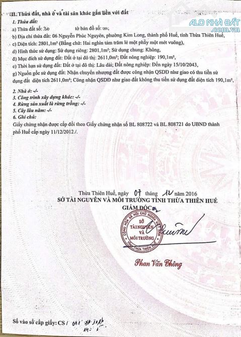 Bán Đất mặt tiền Nguyễn Phúc Nguyên