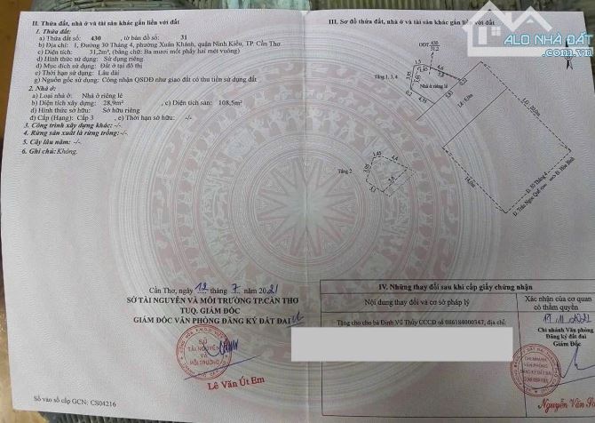 BÁN NHÀ MẶT TIỀN ĐƯỜNG 30/4 ĐỐI DIỆN VINCOM XUÂN KHÁNH , NINH KIỀU , CẦN THƠ - 2