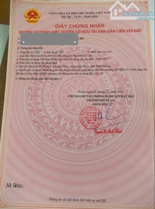 2,35Tỷ TL🔥Bán đất 73,1m2 cách đường Nguyễn Tri Phương 100m, p.Dĩ An, Tp.Dĩ An - 4