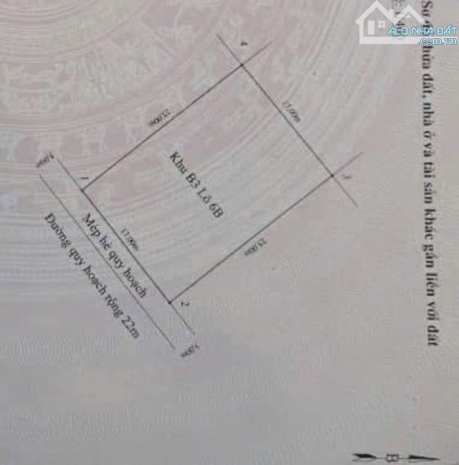 Bán 425m đất lô 6B đường rộng 30m đường Lê Hồng Phong Hải Phòng