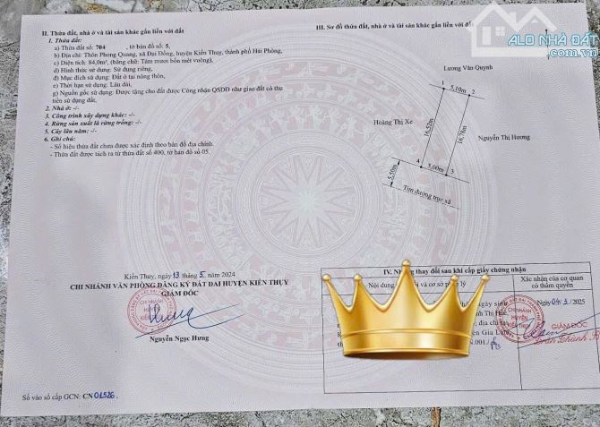 Bán đất Phong Quang - Đại Đồng - Kiến Thụy - Hải Phòng