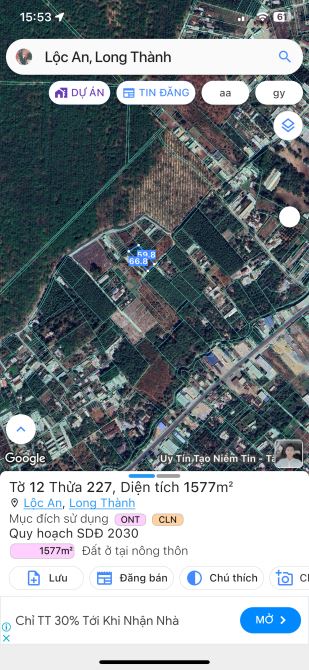 Cần bán hơn 1 sào 5 lộc an gần đường chính giá mềm - 1
