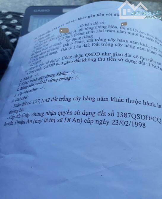 Bán đất 9.75x31.6m, mặt tiền đường Quốc Lộ 1K p.Đông Hòa gần chợ Đông Hòa - 2