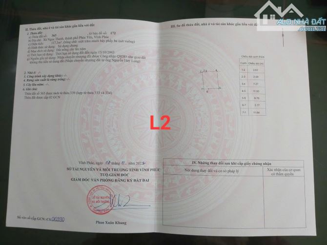 Cần bán 1200m2 đã chia làm 3 sổ mua 1 sổ cũng bán tại ngọc thanh vĩnh phúc - 3
