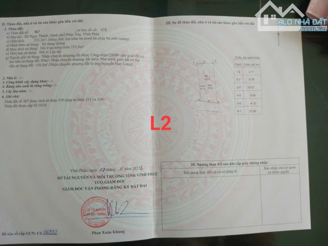 Cần bán 1200m2 đã chia làm 3 sổ mua 1 sổ cũng bán tại ngọc thanh vĩnh phúc - 4