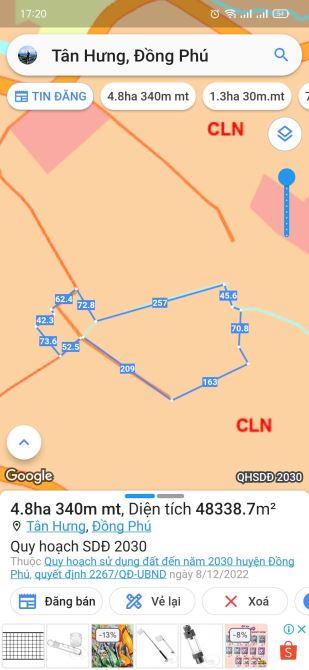Tân Hưng Đồng Phú 4.8ha gần uỷ ban Tân hưng