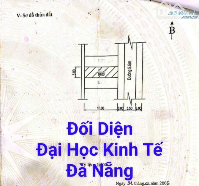 Bán nhà cấp 4 Đường 5m5 Võ Như Hưng Đối Diện Đại Học Kinh Tế. Ngũ Hành Sơn. S= 80m2 6.5 tỷ