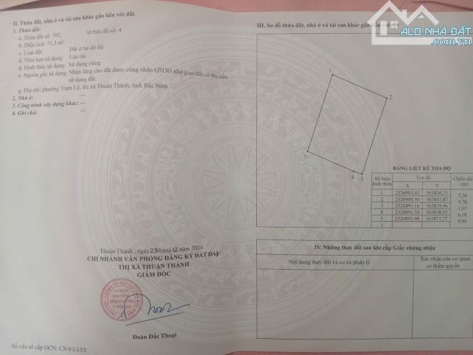 Bán đất xã trạm lộ  Thành  Thuận Thành Bắc Ninh