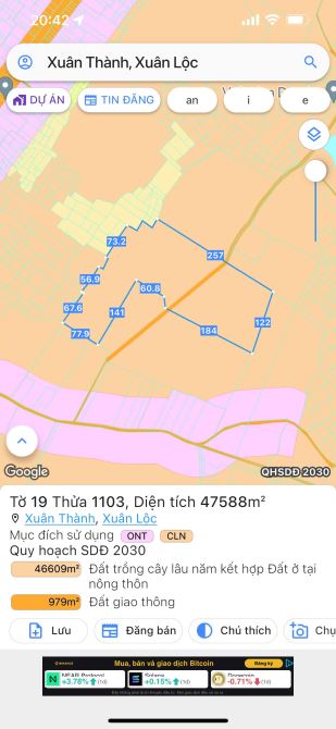 BÁN 90000M2 ĐẤT TAI XUÂN TRƯỜNG XUÂN LỘC ĐỒNG NAI, GẦN TL 766, GIÁ CHI 250TR/S, CO 600TC - 1