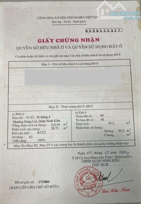 BÁN NHÀ GÓC 2 MẶT TIỀN ĐƯỜNG 30/4 CẶP BÊN KHU BIỆT THỰ HƯNG LỢI , NINH KIỀU , CẦN THƠ - 3