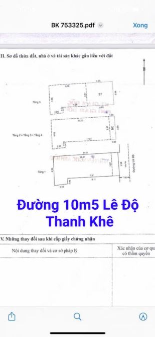 Nhà 5 tầng mặt tiền đường 10m5 Lê Độ, TT Thành Phố. S= 50m2 Giá: 6.5 tỷ