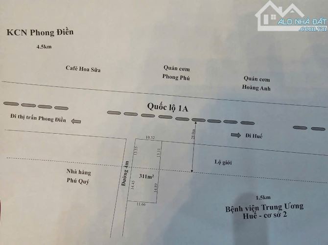 Bán đất 311m2 mặt tiền kinh doanh đường Quốc lộ 1A, Phong An, Phong Điền, chỉ 2,65 tỷ - 8