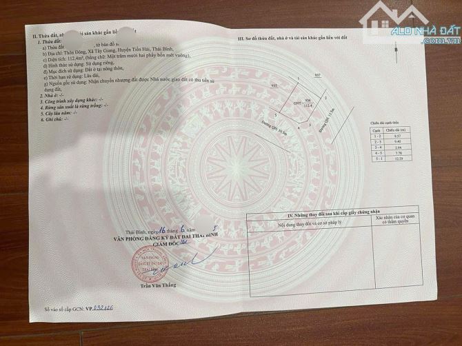 Bán đất Tây Giang Tiền Hải Mặt Đại Lô Hùng Vương Đi Vào