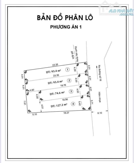 Bán 4 lô liền kề 4x19 mặt tiền đường số 19, P.Hiệp Bình Chánh giá rẻ - 1