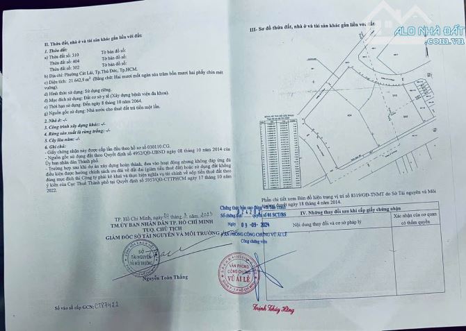 CHUYỂN NHƯỢNG GẤP (2,1 ha) DỰ ÁN Bệnh Viện Pháp Thiện Khu Dân Cư Cát Lái Q2 giá 750 tỷ - 1