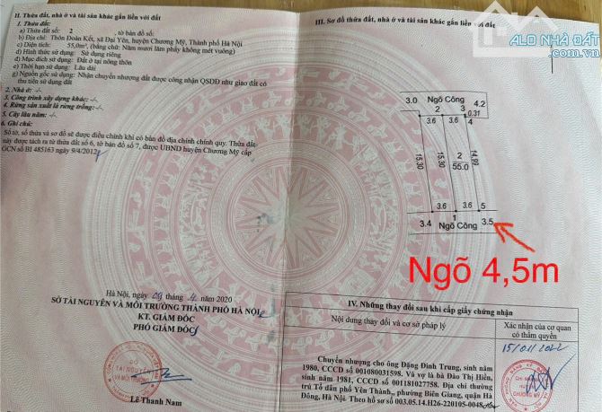 Lô 55m có 2 mặt tiền đường, sát tỉnh lộ 419 chỉ 2,1 tỉ