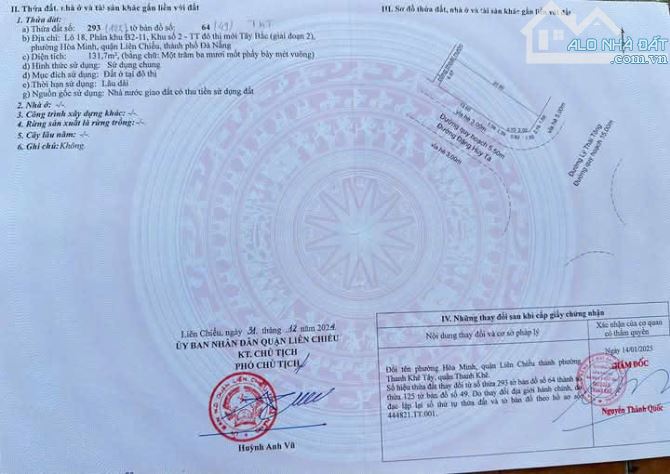CHỦ GỬI LÔ GÓC 2MT ĐƯỜNG 15M LÝ THÁI TÔNG VÀ ĐẶNG HUY TÁ - HOÀ MINH, LIÊN CHIÊU, ĐÀ NẴNG