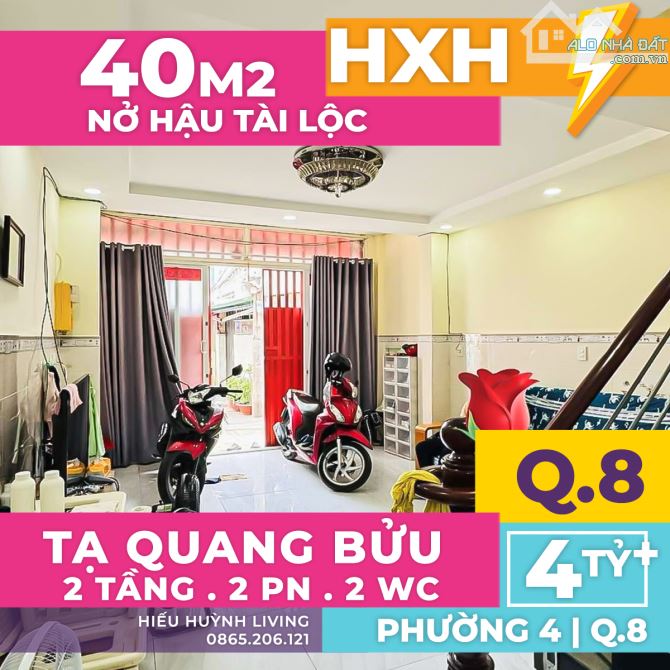 P.4_Q.8_NHÀ 2 TẦNG HXH , SÁT BÊN AEON MALL CAO LỖ_NHỈNH 4 ĐỒNG