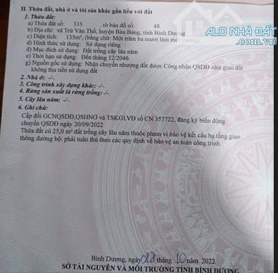 Cần Vốn Kinh Doanh Sang Nhanh Lô Đất Tại Bàu Bàng, Bình Dương - 1
