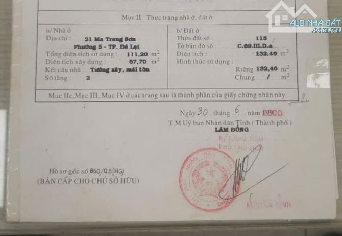 Bán đất trung tâm Đà Lạt, đường Ma Trang Sơn, P5, Lô góc 2 mặt tiền đường, vị trí đắt địa. - 1