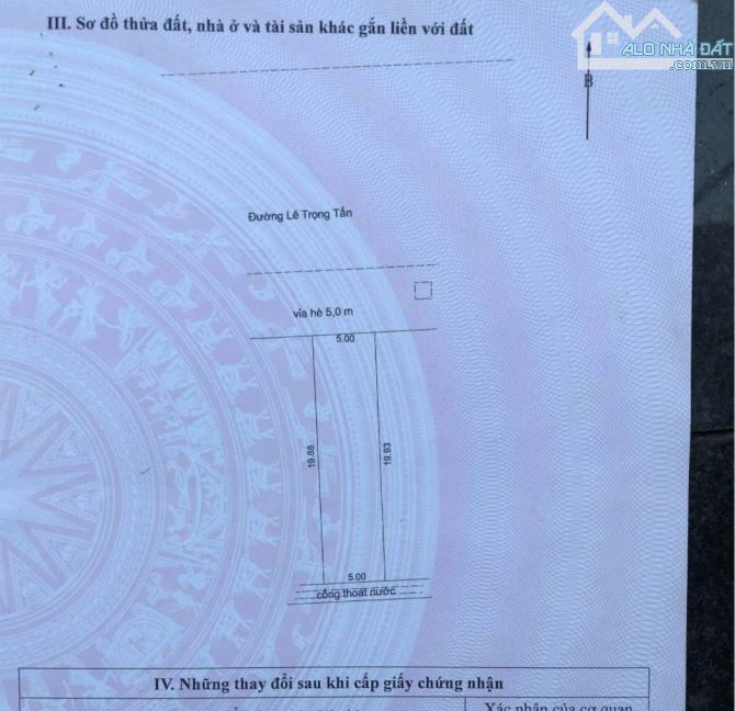 Bán Đất mặt tiền Đường (10m5) Lê Trọng Tấn ,Vị Trí Kinh Doanh -giá 3,9 Tỷ tl - 1