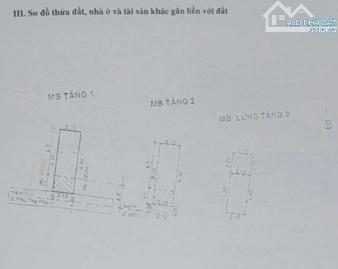 17m2 hẻm thông Phú Thọ Hòa 3 tầng 2 tỷ 2PN 3WC - 5