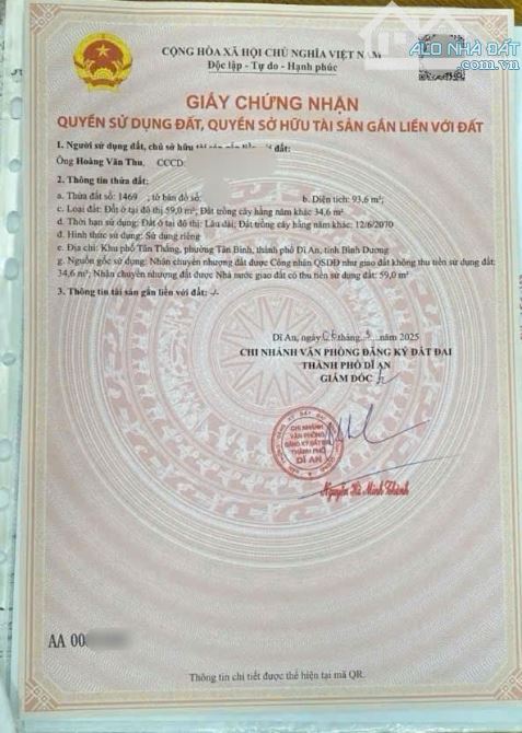 Đất đẹp 94m gần kdc Biconsi p. Tân Bình Tp. Dĩ An - 7