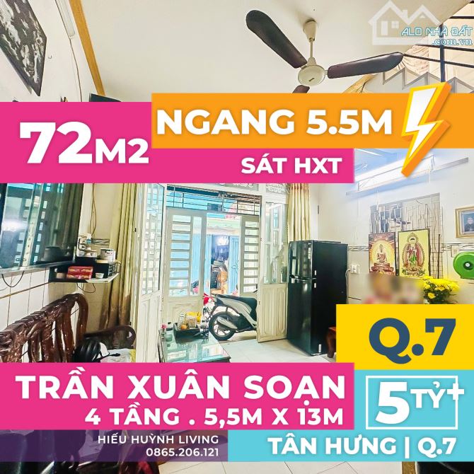 Q.7__72M2__2 TẦNG_NGAY CẦU NGUYỄN VĂN CỪ_ SÁT HXT CHỈ NHỈNH 5 ĐỒNG