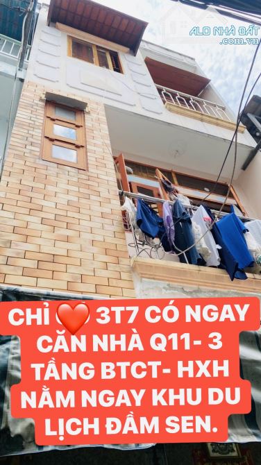 (S398) BÁN NHÀ Q11. Chỉ 3t7 CÓ NGAY CĂN NHÀ SÁT CỔNG KHU DU LỊCH ĐẦM SEN. - Nhà hẻm xe hơ - 1