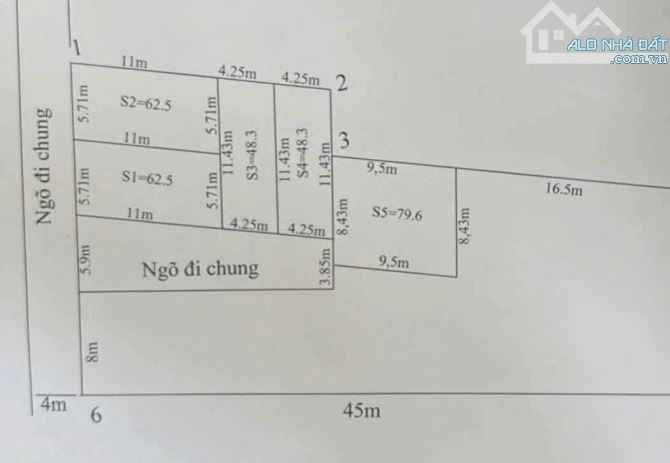 Chào bán 5 lô đất tại Đằng Hải  - Diện tích: 48,3m - 62,5m - 86m - Vị trí : Gần công viên,