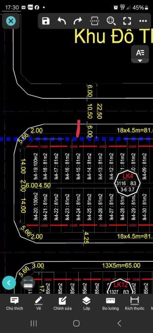 Bán đất Himlam Thụ Ninh . dt 81m . mt 4,5m , hướng ĐB . giá 8ty1 - 1