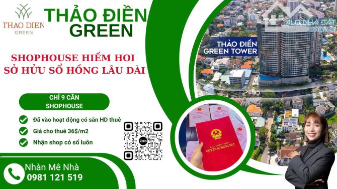 Mua Bán Shophouse sỏ hửu sổ hồng lâu dài tại Thảo Điền Green Nguyễn Văn Hưởng Quận 2 , - 1