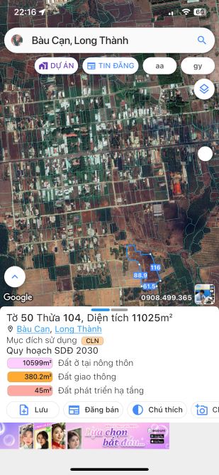 Bán 1 mẫu 1 bàu cạn giá mềm cho nhà đầu tư - 1
