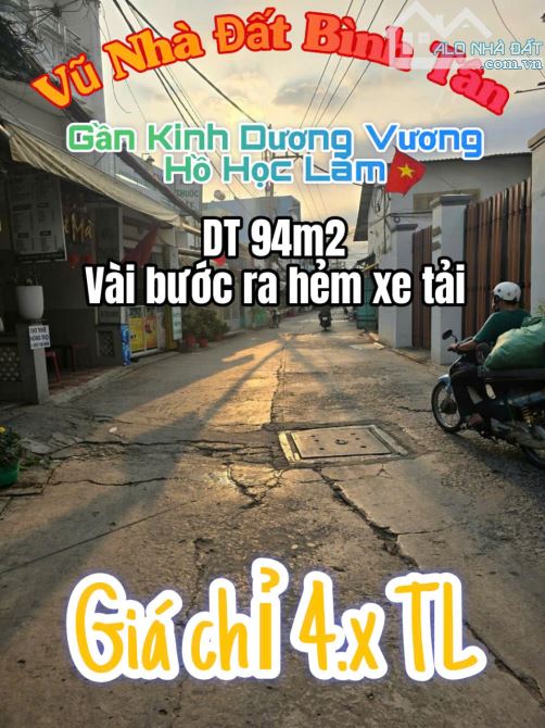 Bán nhà gần Kinh Dương Vương. DT 94m2 (4x23m) , sát hẻm  xe tải. Nhỉnh 4 tỷ